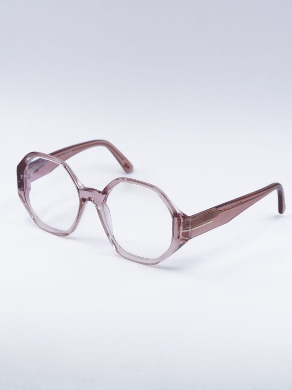 Tom Ford FT5967-B 072 Eyeglasses Pink 53mm Geometric Frame, Blue Light Block